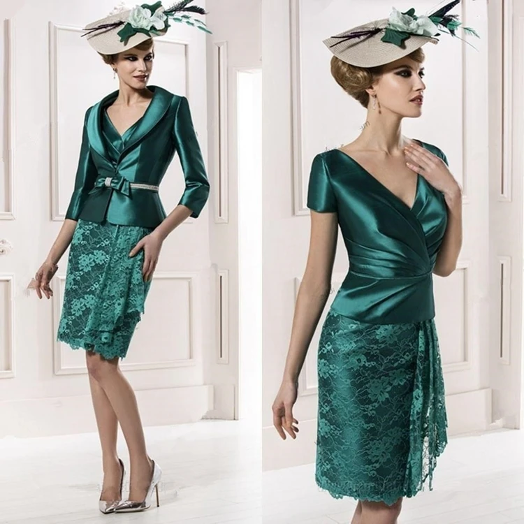 Элегантные женские короткие кружевные рукава жениха брюки костюм Vestidos Madrinha Para зеленый плюс размер мать невесты платья крестная мать