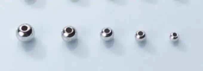 silver 925 пробы серебряные круглые разделительные бусины золото/серебро/розовое золото ручной работы шарик-амулет бусины DIY браслеты ювелирных изделий - Цвет: silver