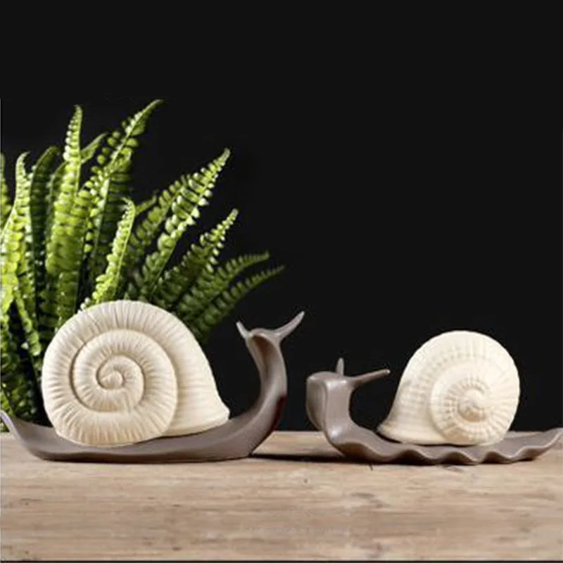 Креативная керамическая статуэтка для влюбленных улиток украшение дома