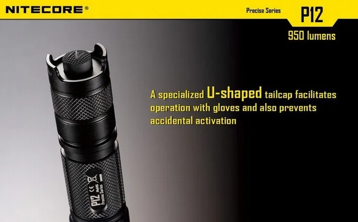 Nitecore P12 тактический фонарь Cree XM-L2 U2Led 1000 люменов 4 режима 18650 наружный походный Карманный EDC портативный фонарь без аккумулятора