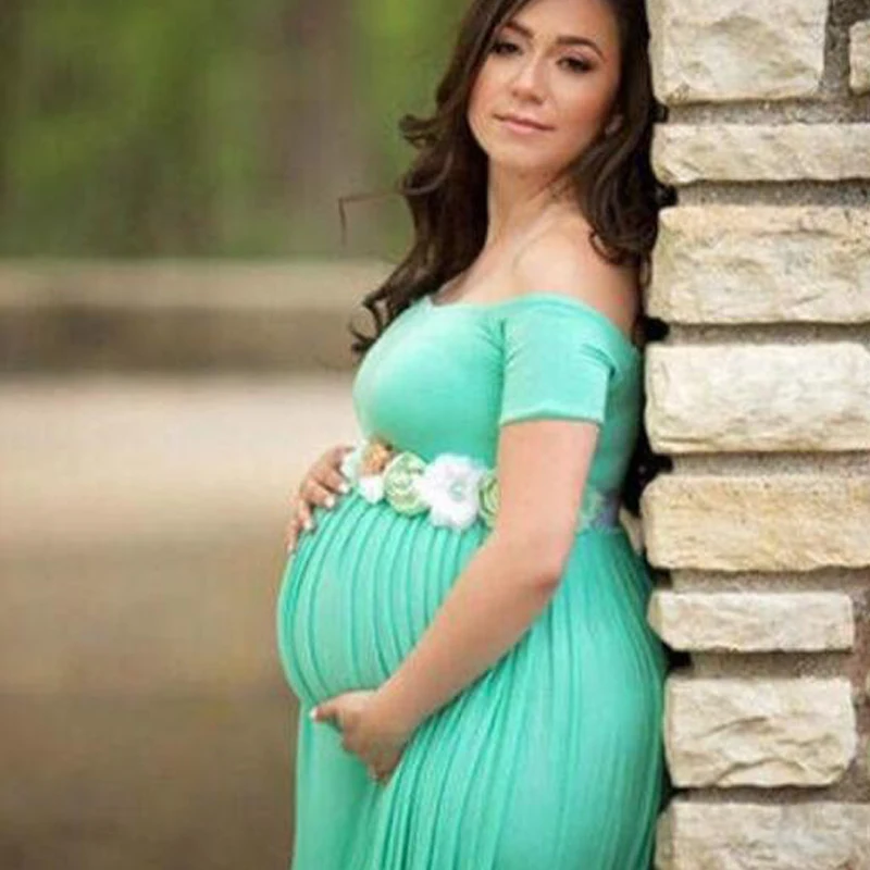 С открытыми плечами для беременных Платья фотосессии длина платья реквизит