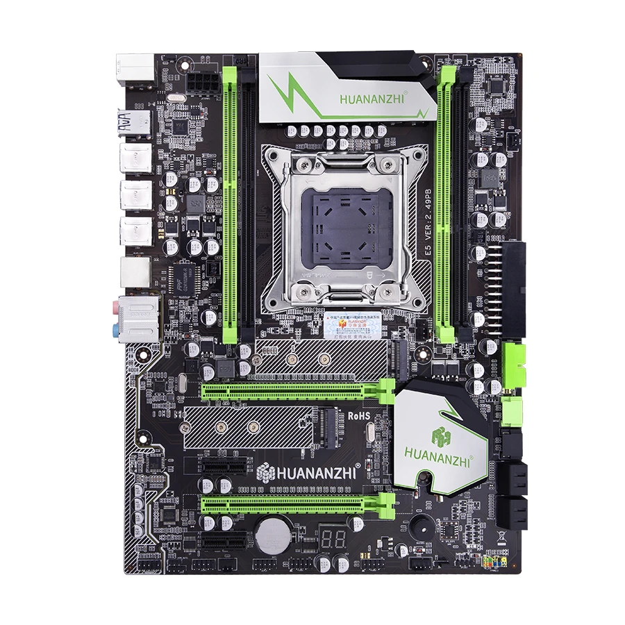 Материнская плата HUANANZHI X79 LGA2011 ATX USB3.0 SATA3 PCI-E NVME M.2 SSD поддержка памяти REG ECC и процессор Xeon E5