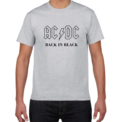 grey Новинка, Camisetas AC/DC band rock, Мужская футболка с графическим принтом acdc, Повседневная футболка с круглым вырезом, хип-хоп, короткий рукав, хлопковый топ - Цвет: grey