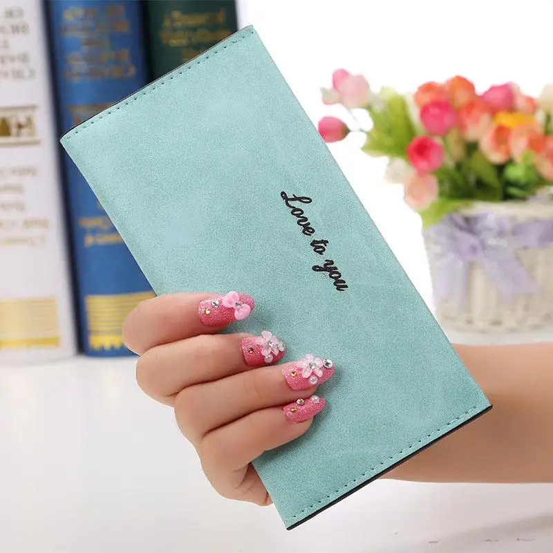 Cambridge blue Женский кожаный кошелек porte feuille femme, длинные женские кошельки cartera feminina billetera mujer, кошелек для карт, monedero fuccia purpl - Цвет: Cambridge blue