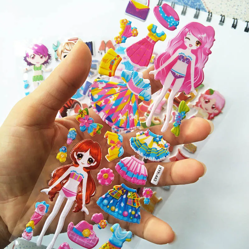 3D наклейки из пены для детей забавные игрушки сделай сам платья 6 листов в