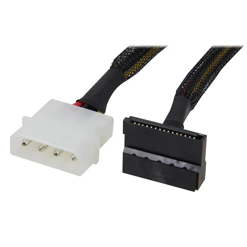 12 дюймовый 4 контактный разъем Molex 2 x SATA Power 15 90 градусный сплиттер с черными