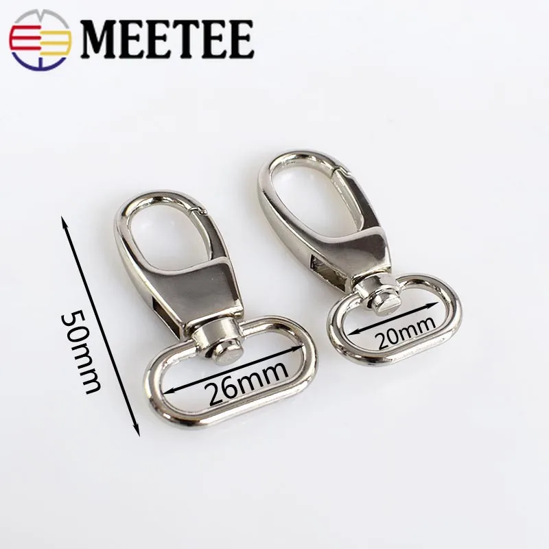 Meetee 20/26 мм металлическая застежка-лобстер поворотные карабины Buckels для мешок на карабине зажим ошейник пряжки ювелирные изделия DIY аксессуары F1-28