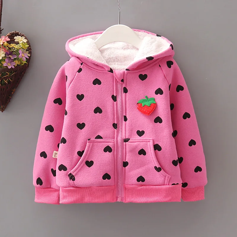 Детская флисовая толстовка BibiCola плотная теплая верхняя одежда для девочек на