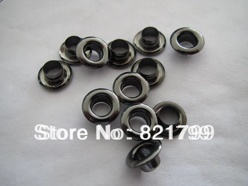 

6mm brass eyelets balck nickel for apparel garment eyelets whosale price