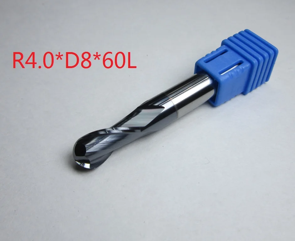 CAB2-R4.0-45 1PC HRC45 Carbide Ball Nose End Mills CNC machine ballnose milling cutter Diameter 1mm 4mm 6mm 10mm 16mm 20mm 45HRC freeshipping - Cutting Edge Length: CAB2-R4.0-45