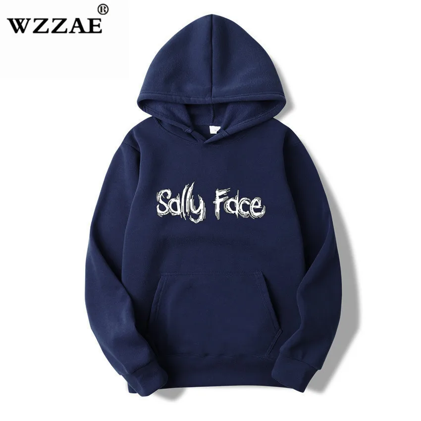 Зима горячая Распродажа Мужская Новая мода Sally Face косплей мужские толстовки Толстовка мужская Повседневная Толстовка японские свитшоты - Цвет: Navy Blue