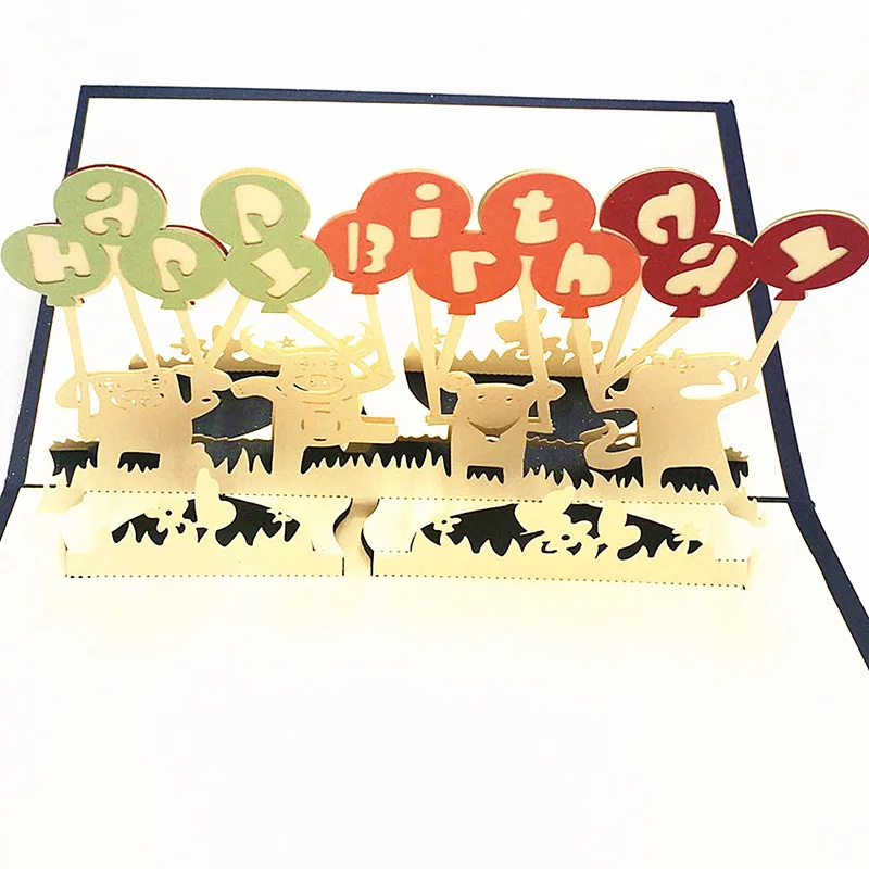 1 шт. открытка в виде животного на день рождения|Открытки и приглашения| |