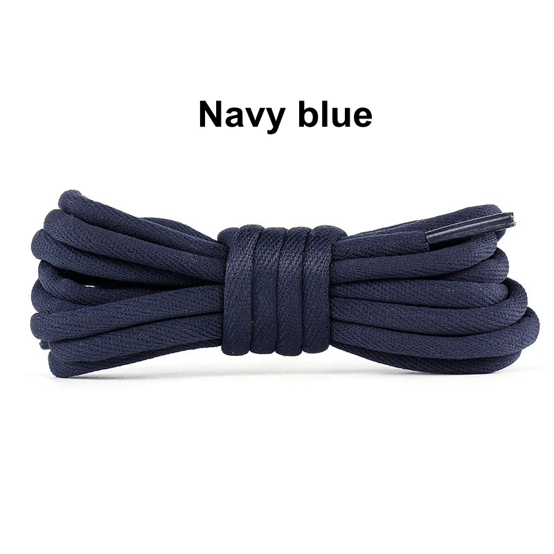 Navy blue 1 пара круглых шнурков, радужные однотонные классические ботинки martin, шнурки, повседневные спортивные ботинки, кружевные кроссовки, шнурки - Цвет: Navy blue