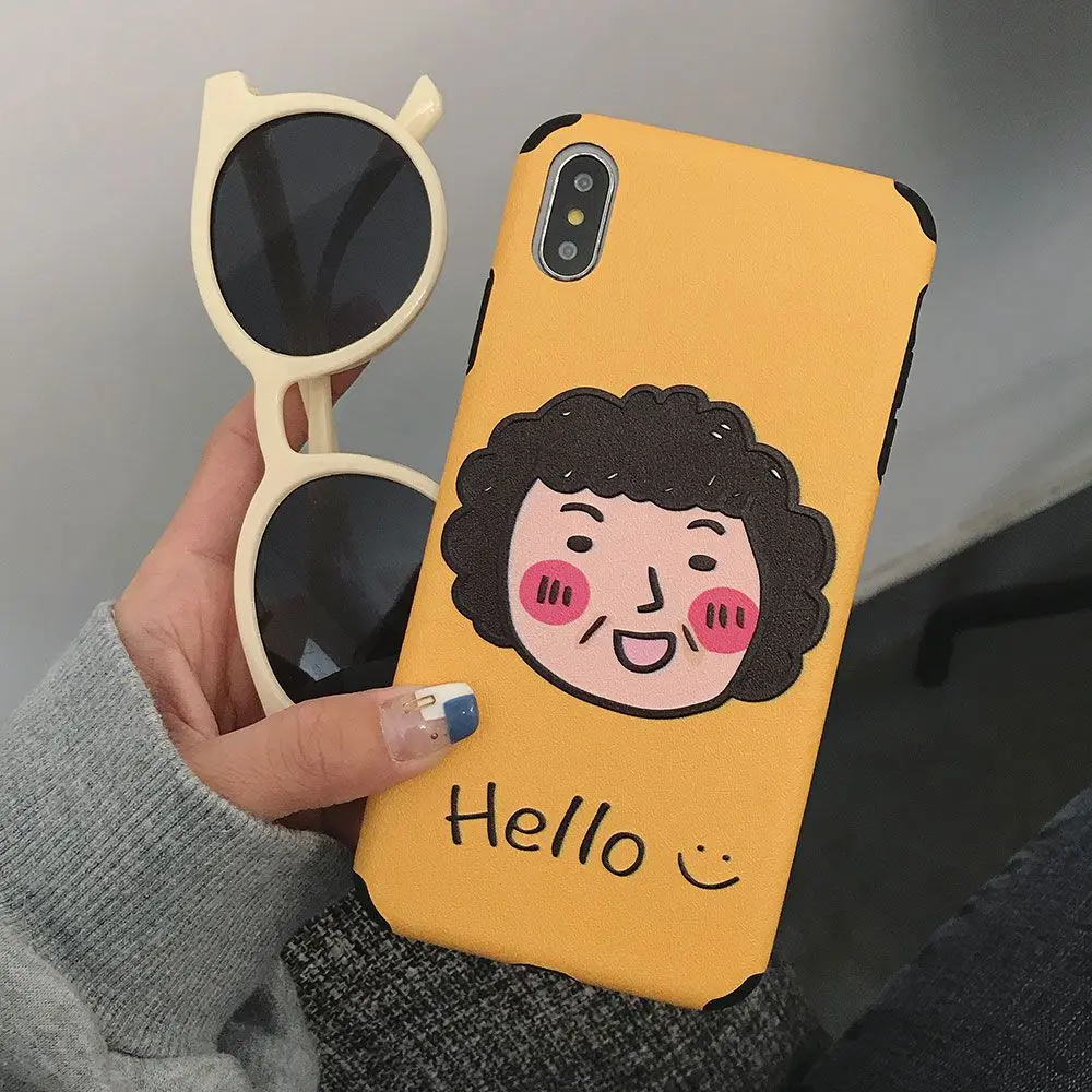 Мягкий ТПУ чехол для пар iphone 7 8 Plus X XS XR Xs Max Чехлы рельефный 6 6S Забавный милый