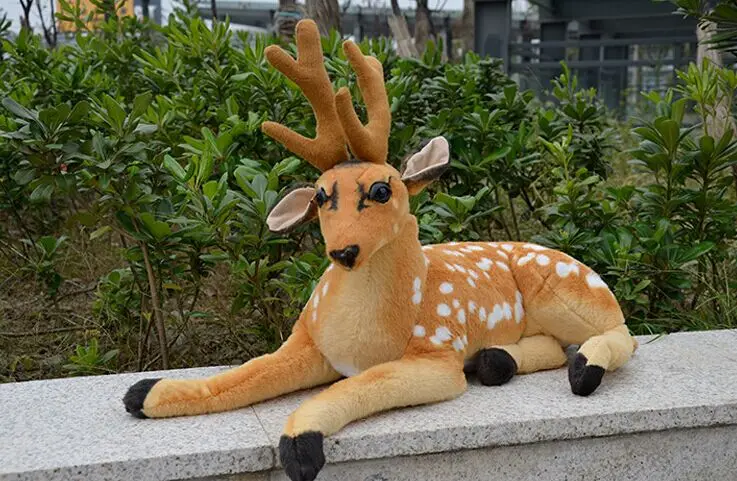 

fillings toy, lovely prone sika deer plush toy,birthday gift h529