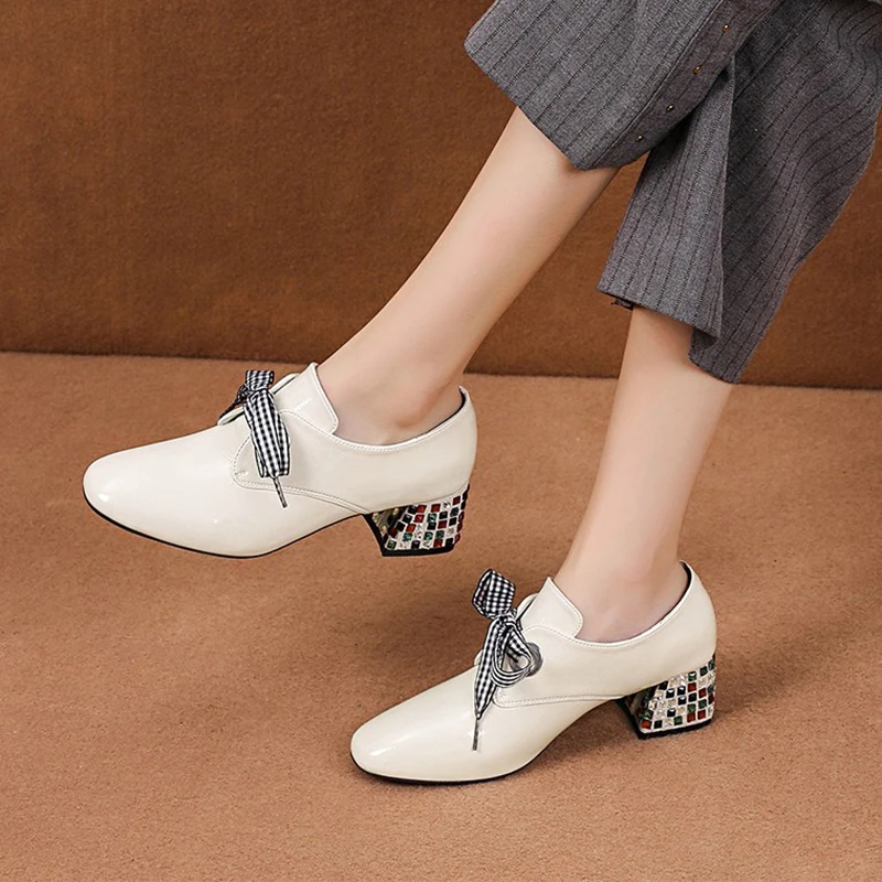 Rimocy/зеленые ботильоны из лакированной кожи Женские Роскошные туфли на не