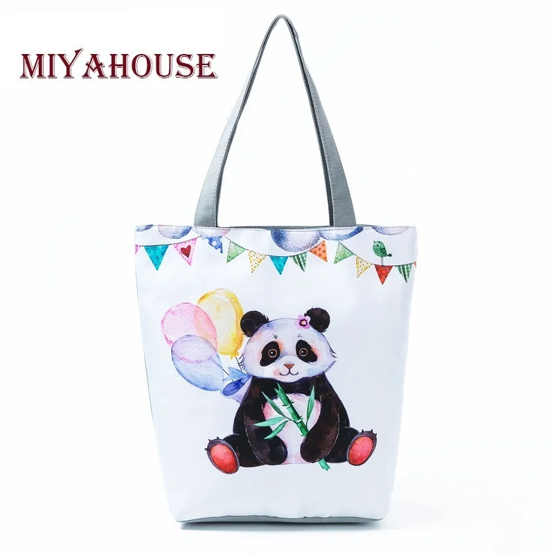 

Сумка-тоут женская, летняя, с принтом в виде панды