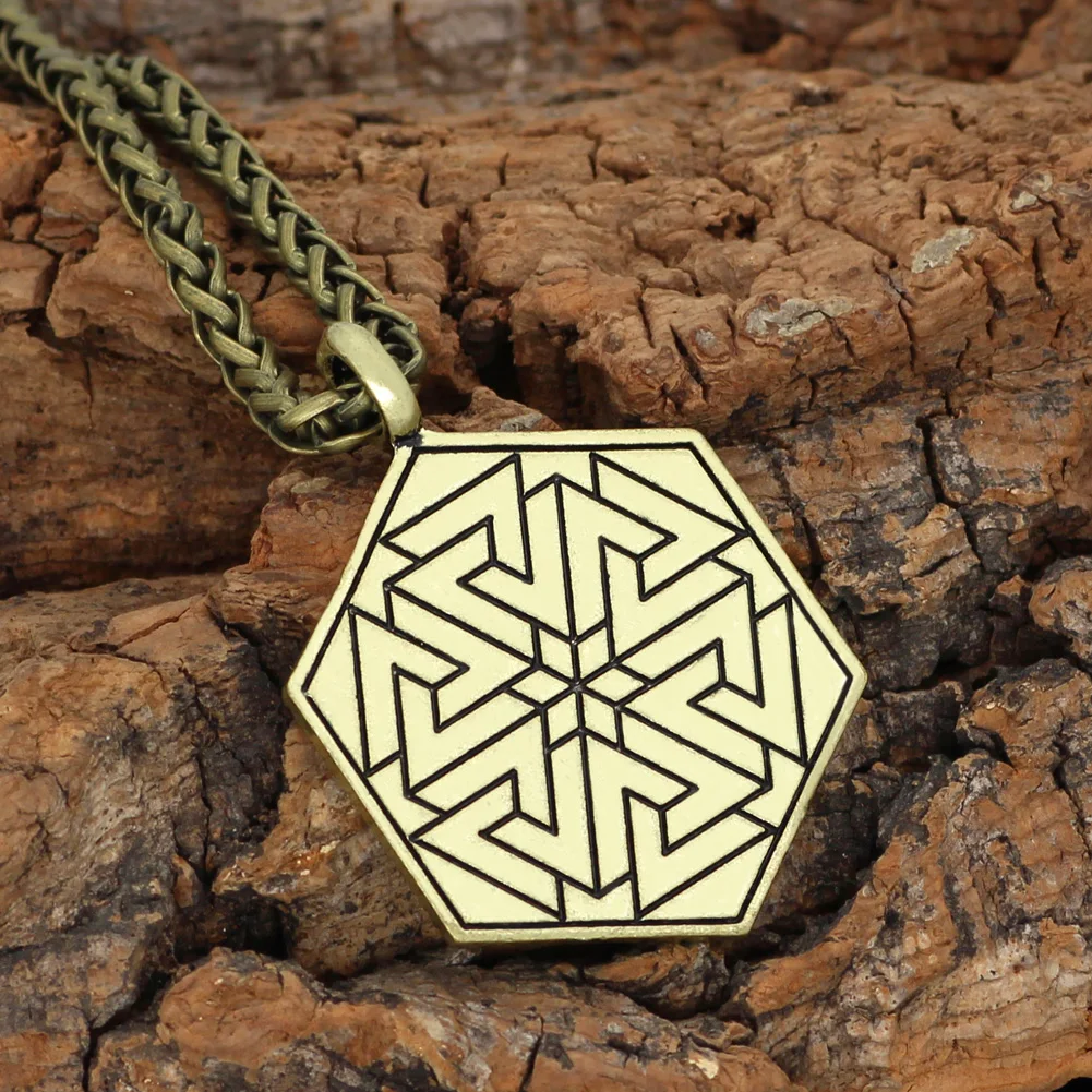 Руля трепет амулет норвежский викинг символ Одина Кулон Колье с valknut камень