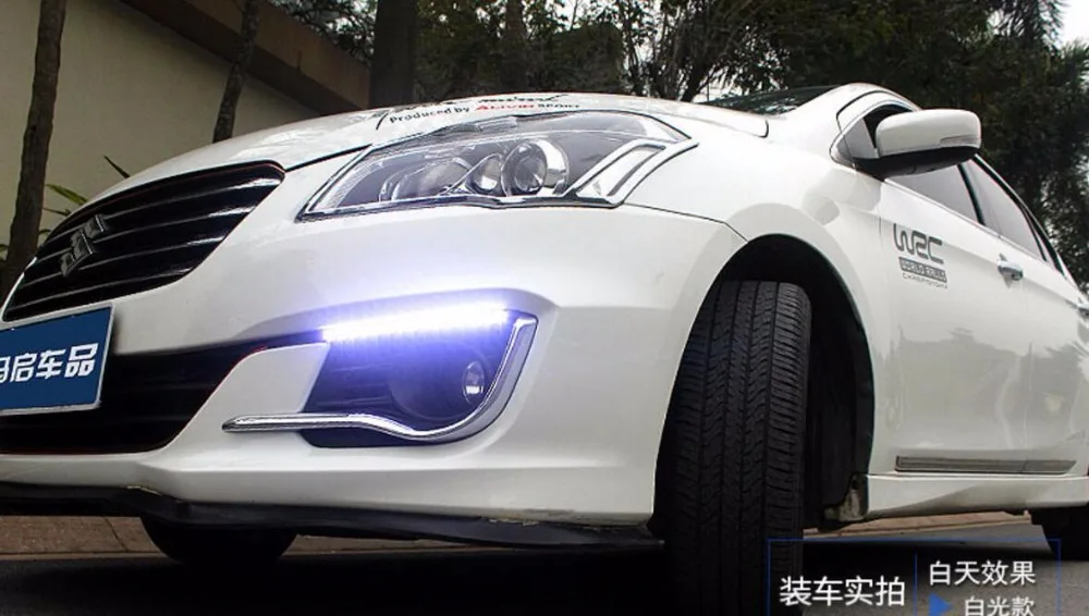 EOsuns led DRL Дневной ходовой светильник для suzuki alivio ciaz, с синим ночным светильник, наивысшего качества