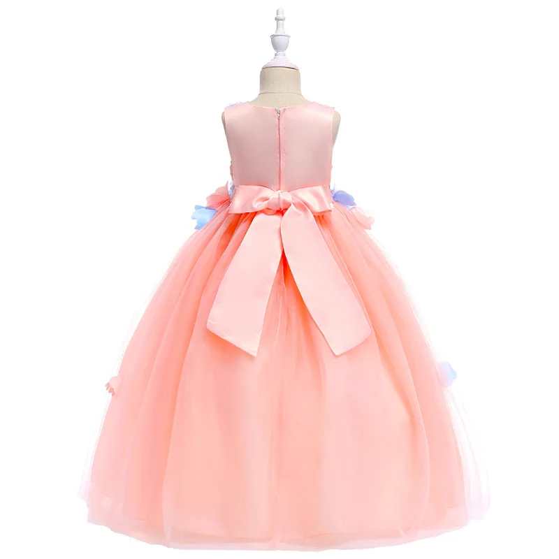 Flower Girl Princess Dress 2018 New Cute Party Kids Dresses For Girls Wedding Gown Long Children Prom Teen Costume | Детская одежда и