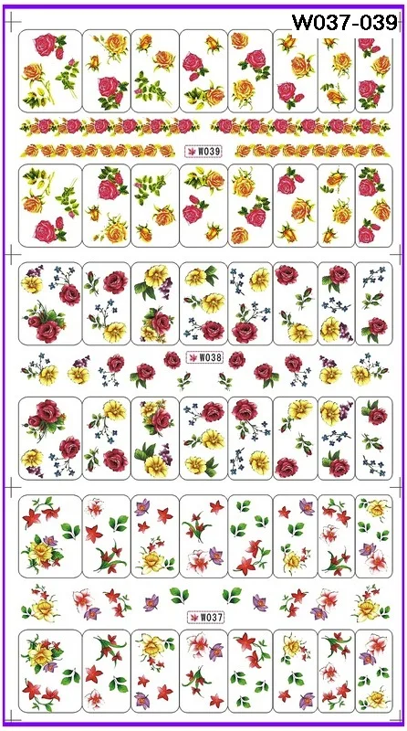 

3 PACKS / LOT NAIL ART WATER TRANSFERS STICKERS NAIL DECALS FLOWER KITTEN BEAR BUTTERFLY W037-054