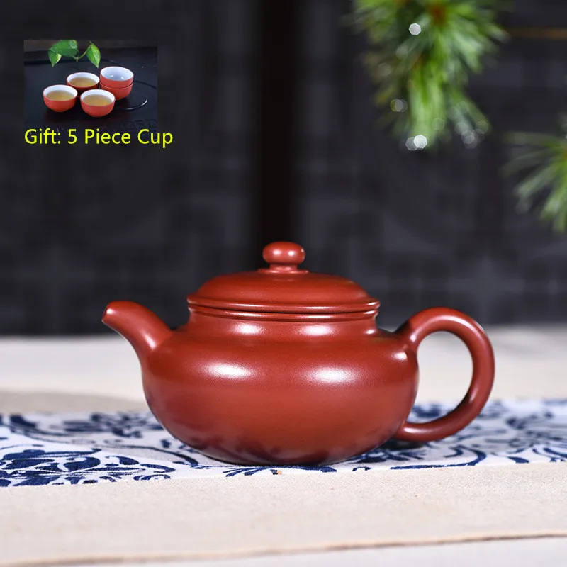 

170ml Yixing Purple Clay Tea Pot Bonus 5 Piece Cups Genuine All Hand Made Raw Ore Retro Pot Kung Fu Teapot Tea Set Free Shipping