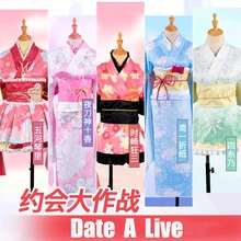 Аниме! Date A Live Itsuka Kotori Tobiichi оригами Каруми Yatogami Tohka халат кимоно