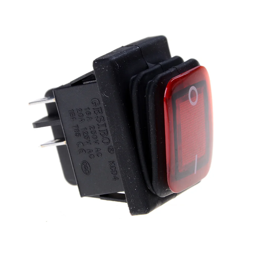 1 шт. красный 4Pin 2 положения AC250V/16A AC125V/20 AWaterproof защелкивающийся клавишный