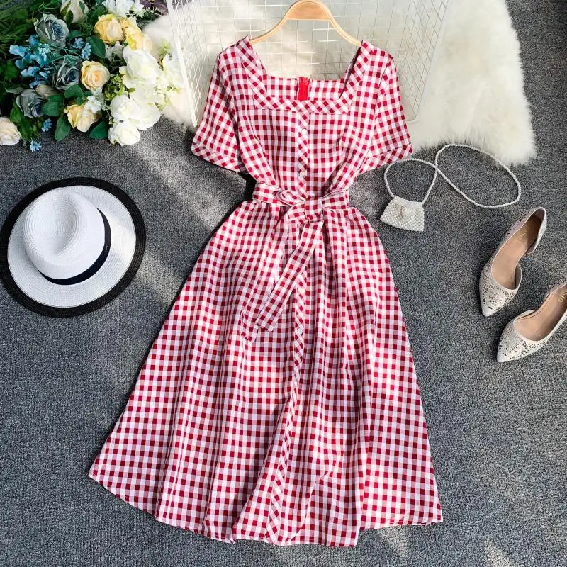 Новинка 2019 модное женское Платье До Колена милое винтажное платье с коротким