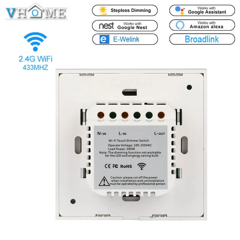 Ewelink Wifi настенный выключатель света + RF 433 МГц пульт дистанционного управления