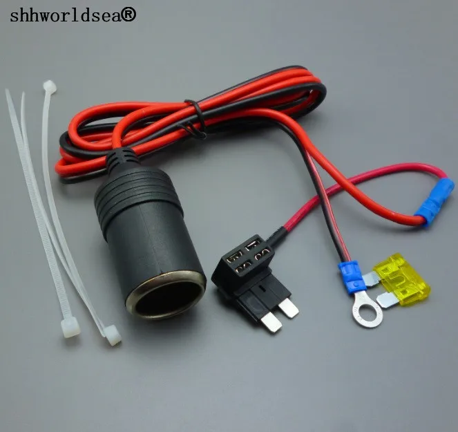 Shhworldsea 1 м 5 мм2 Автомобиль Мотоцикл морская сигарета разъем прикуривателя 12V