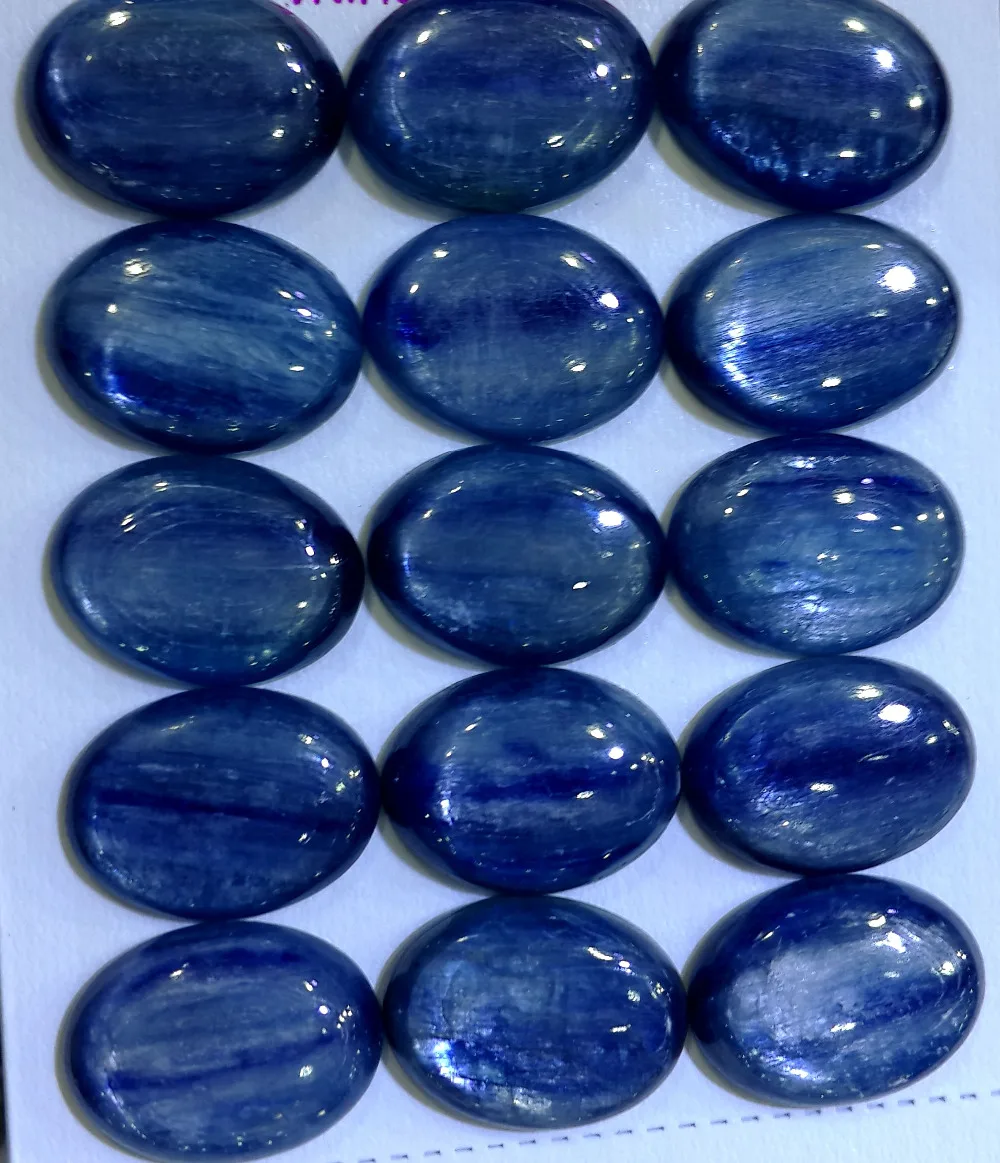 A Quality Natural Kyanite Bead Cabochon 12x16mm Oval Gem Stone CAB Ring Face For Jewelry Maing 10pcs/lot | Украшения и аксессуары