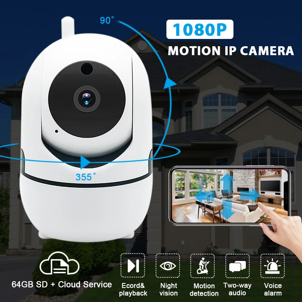HD 1080P 2.0MP Wifi Беспроводная ip-камера для домашней безопасности мини-камера двухстороннее аудио ночное видение CCTV видео наблюдение детский монитор