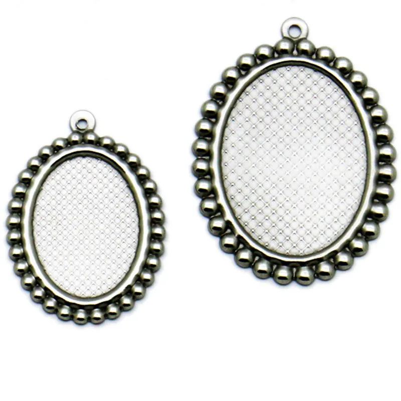 

10pcs 13x18mm/18x25mm Stainless Steel Pendant Settings Cabochon Base Bezel Trays Blank Fit Cabochons Cameo DIY Findings