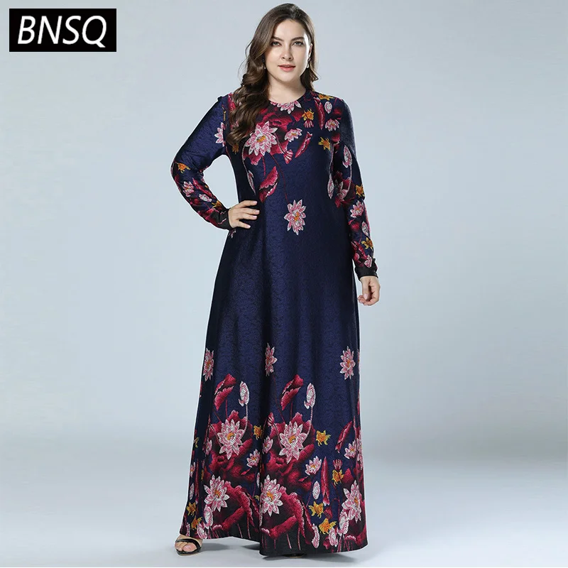 BNSQ Весна 2019 винтажные жаккардовые качели Макси платья с длинным рукавом o