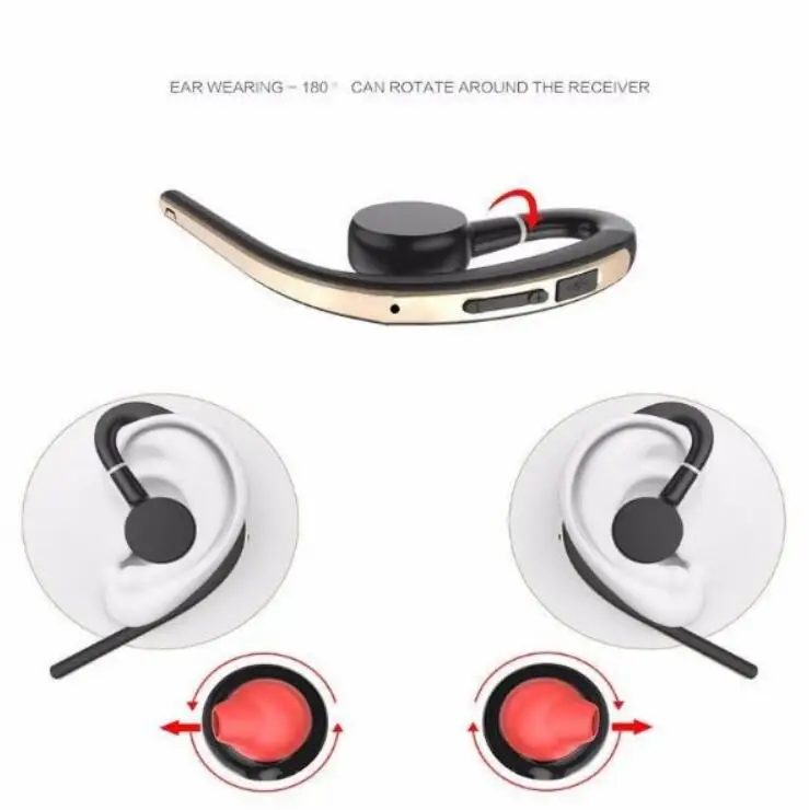 Bluetooth наушники Handsfree ушной крючок беспроводной гарнитуры V4.1 шумоподавление HD