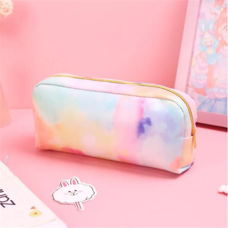 1 шт. красочные розовые пеналы Kawaii канцелярские принадлежности макияж подарочная сумочка офисные школьные принадлежности пеналы на молнии для девочек