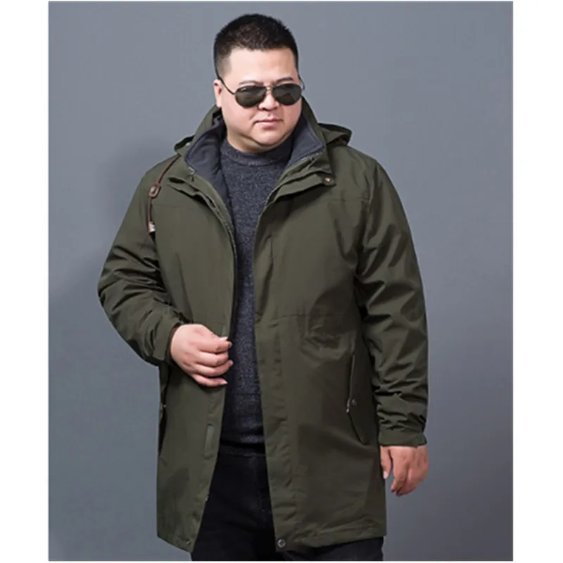 Большие размеры 10XL 9XL 8XL 6XL 5XL 4XL зимняя куртка мужчин 2 в 1 парка теплая