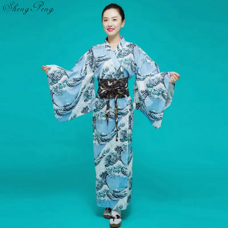 

Традиционное японское кимоно, японская одежда, элегантное кимоно для женщин, халат хаори, Оби, кимоно гейши, юката V1466