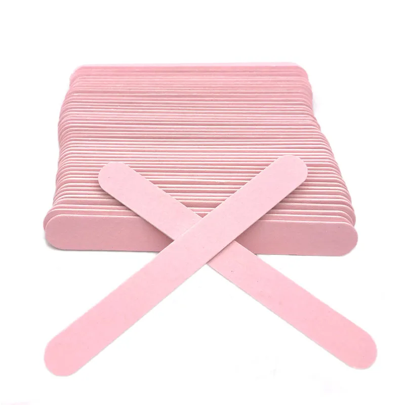 Pink 50 шт. пилки для ногтей из толстого дерева, искусственные пилочки для ногтей, 240/240 одноразовые пилочки для удаления кутикулы, Розовый инструмент для дизайна ногтей, салон красоты - Цвет: Pink