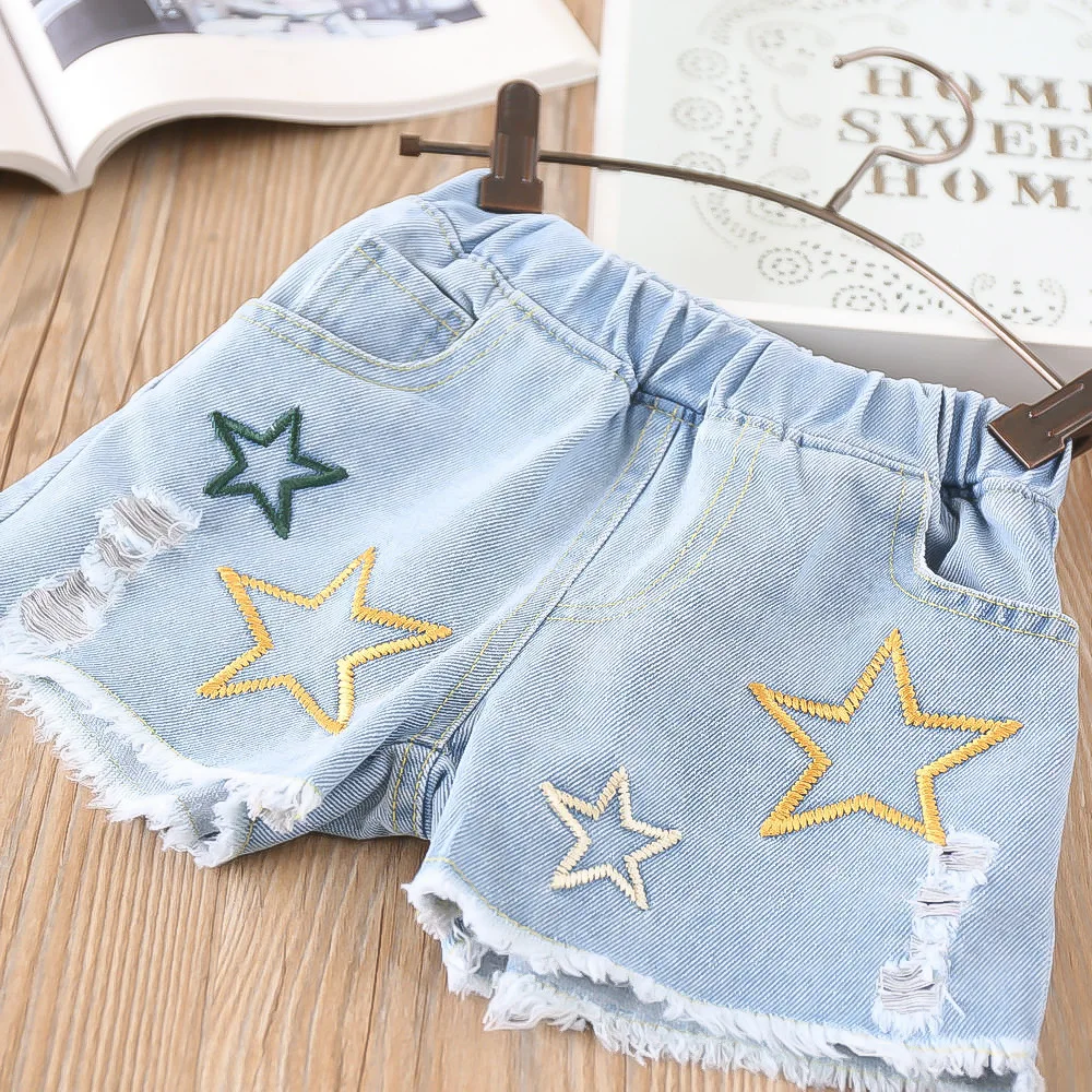 Летние комплекты одежды для девочек Детские Модные хлопковые футболки на