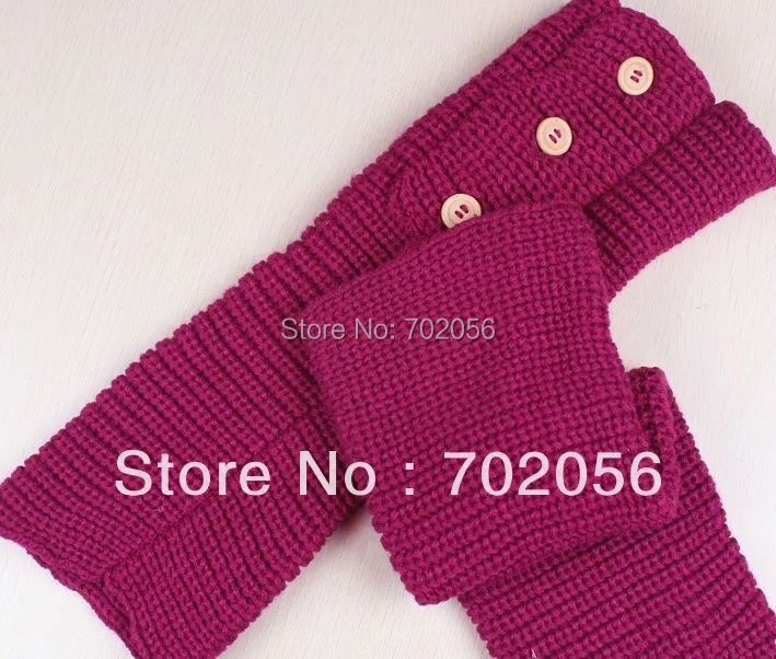 winter solid button design Knitted Leg Warmers Boot Covers 24 pairs/lot mixed colors #3436