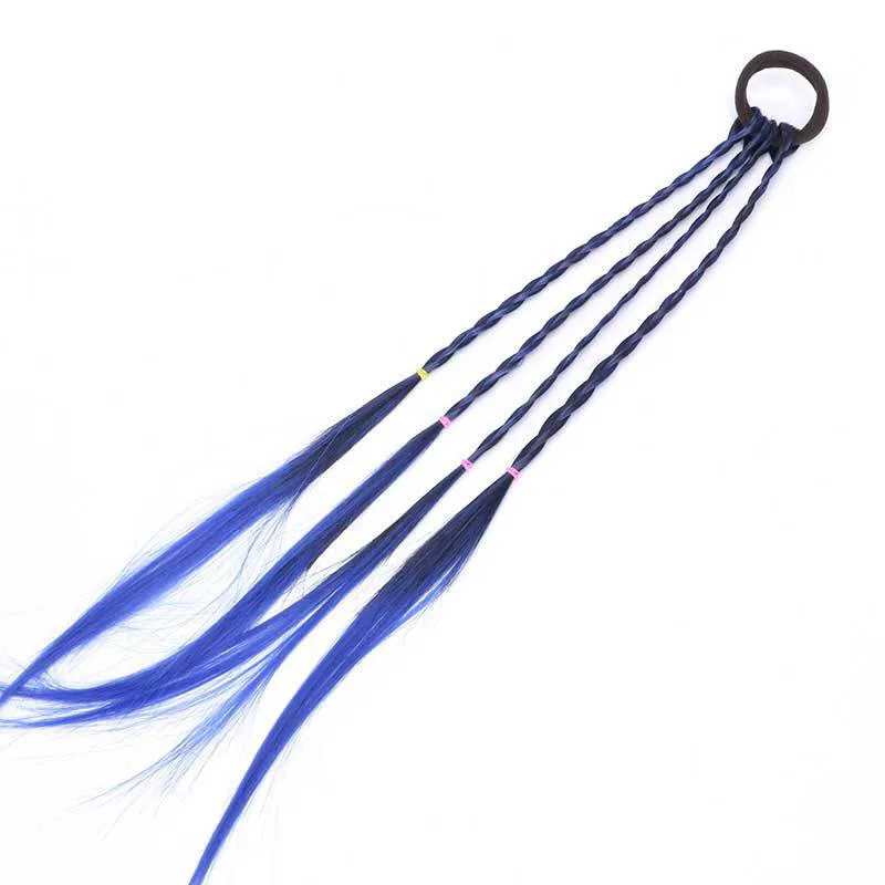 Девушки Градиент Длинные Стиль парик с косами Hairbands Милый Для детей эластичные