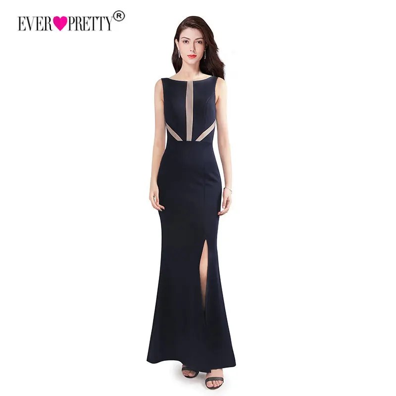 Robe De Soiree Ever Pretty EZ07531NB Новое Элегантное Длинное платье русалки Формальное вечернее платье с разрезом по бокам сексуальное платье с открытой спиной для вечеринки