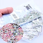 Новый Блестящий страз SS3-SS8 хрустальные стразы FlatBack горный хрусталь стекло 3D без горячей фиксации бусины Самоцветы сделай сам украшение для ногтей