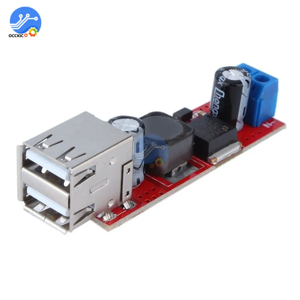 LM2596 DC 6 40V To 5V 3A 2 Port модуль зарядного устройства USB Step down Converter для автомобильного Dual