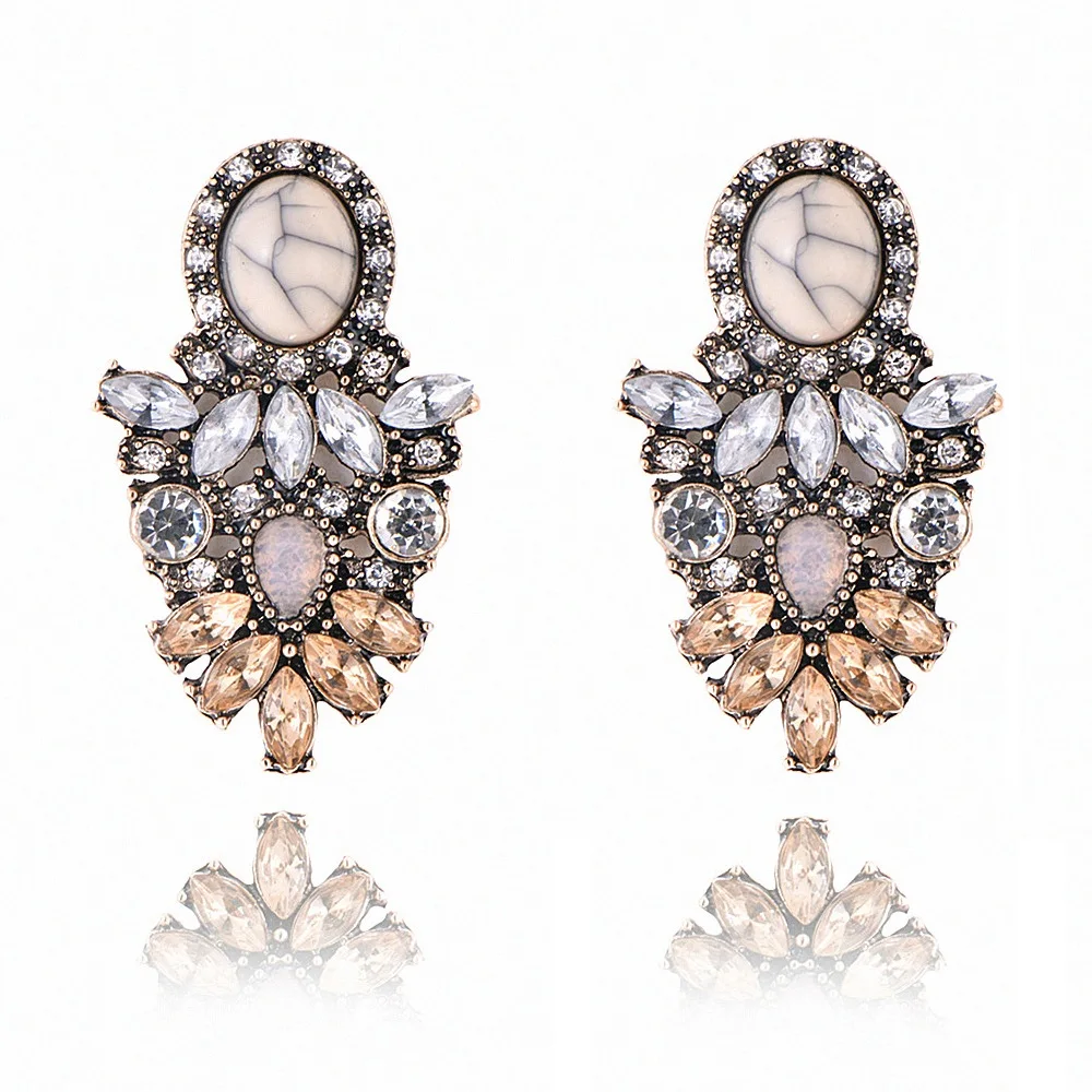 New Blue Crystal Earrings For Women Fashion jewelry Korean 2020 Statement Vintage Best Friend Gift | Украшения и аксессуары