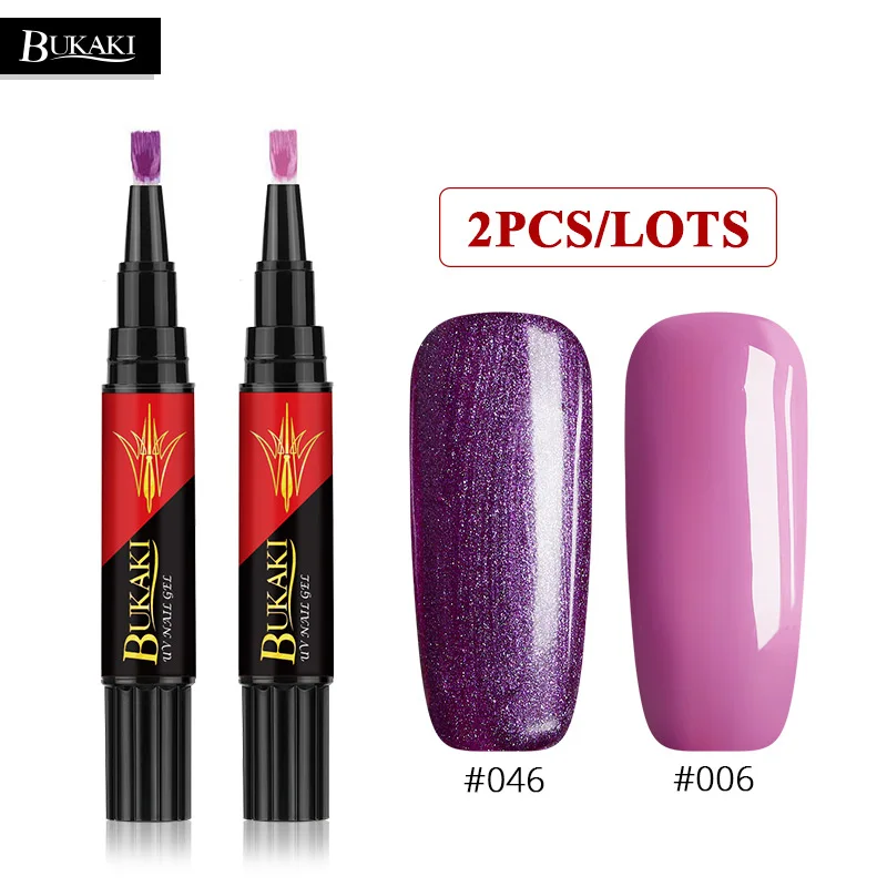 2PCS ZHG1307 BUKAKI 3 шт/2 шт один шаг ногтей, доттер для гель-лака 3 в 1 УФ Гель-лак для ногтей Французский сахар гибридные ногти искусство не нужно верхнее базовое пальто - Цвет: 2PCS ZHG1307