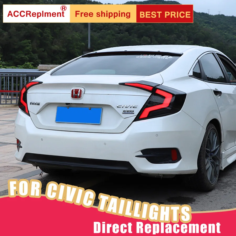 

New LED Taillights Assembly For Honda Civic 2016-2019 LED Rear Lamp Brake Reverse Light Rear Back Up Lamp DRL Car Tail lights