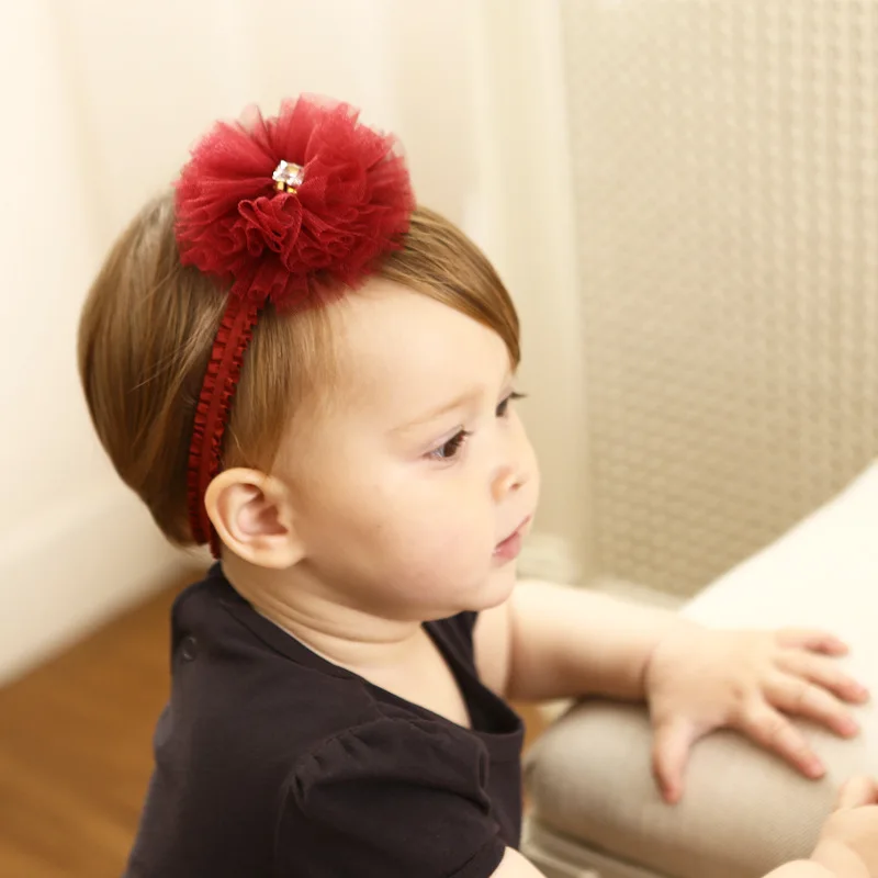 2017 шикарные повязки на голову для девочек с цветами винно-красного цвета бандо